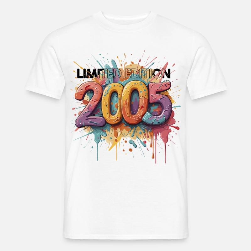 2005 Limitierte Edition Farbexplosion Graffiti - Männer T-Shirt - Weiß