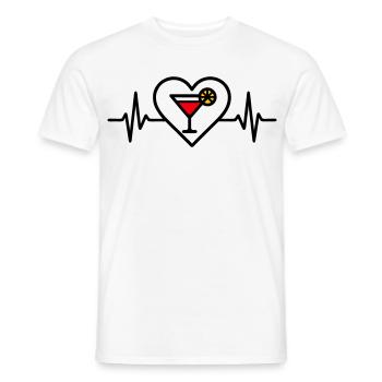 Cocktail Cœur Apéritif Boisson - T-shirt homme - blanc - Devant - AI Model Male 178 dark (178cm)