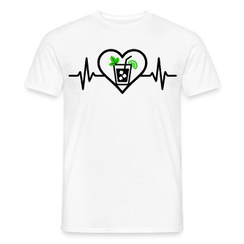 Mojito Heart Aperitif Cocktail - Men's T-Shirt - white - Front - AI Model Male 178 dark (178cm)
