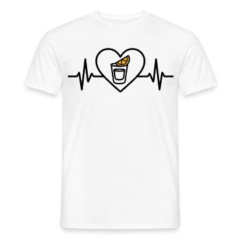 Tequila Shot Heart Aperitif Party - Men's T-Shirt - white - Front - AI Model Male 178 dark (178cm)