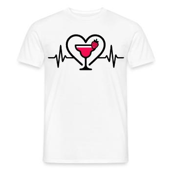 Daiquiri Cocktail Cœur Fraise - T-shirt homme - blanc - Devant - AI Model Male 178 dark (178cm)