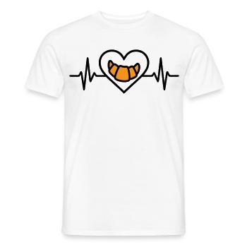 Croissant Coeur Petit Déjeuner Boulangerie - T-shirt homme - blanc - Devant - AI Model Male 178 dark (178cm)