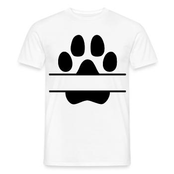 Hundepfoten Namensschild - Männer T-Shirt - Weiß - Vorne - AI Model Male 178 dark (178cm)