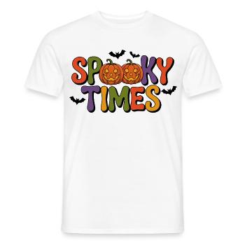Spooky Times Pumpkins Halloween - Men's T-Shirt - white - Front - AI Model Male 178 dark (178cm)