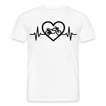 Motorcycle Heart Biker Passion - Men's T-Shirt - white - Front - AI Model Male 178 dark (178cm)
