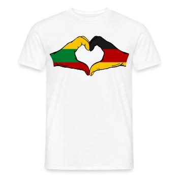Lithuania Germany Flag Hands Heart Shape - Men's T-Shirt - white - Front - AI Model Male 178 dark (178cm)