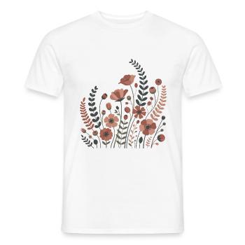 Fleurs bohèmes – Harmonie épanouie - T-shirt homme - blanc - Devant - AI Model Male 178 dark (178cm)