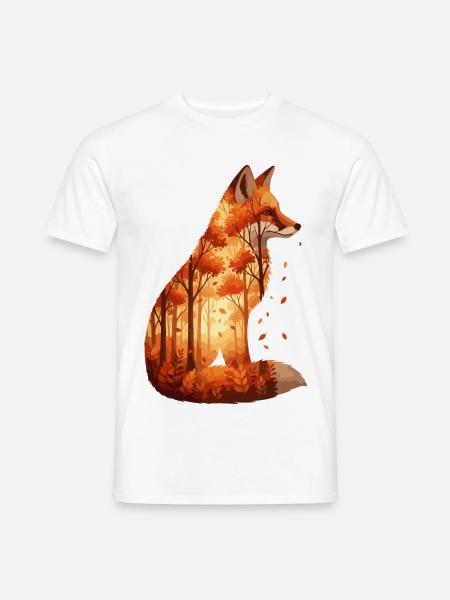 Gemütliches Herbst Fuchs Design - Natur & Wald - Männer T-Shirt - Weiß
