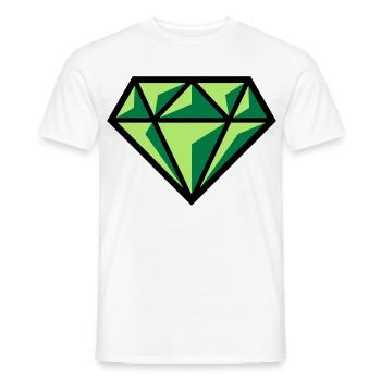 Diamant (pierre précieuse symbole brillant / POS Gre 3C) - T-shirt homme - blanc - Devant - AI Model Male 178 dark (178cm)