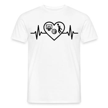 Basketball Herz Ball Korb Spieler - Männer T-Shirt - Weiß - Vorne - AI Model Male 178 dark (178cm)