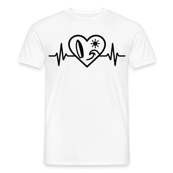 Surf Heart Wave Board Sun - Men's T-Shirt - white - Front - AI Model Male 178 dark (178cm)
