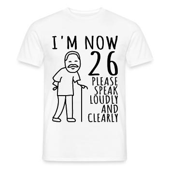 26th Birthday 26er 26th I am now 26 years old - Men's T-Shirt - white - Front - AI Model Male 178 dark (178cm)