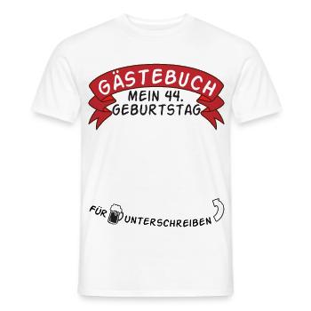 Gästebuch Mein 44. Geburtstag Geschenkidee - Männer T-Shirt - Weiß - Vorne - AI Model Male 178 dark (178cm)