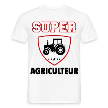 Super agriculteur, fête des pères, noël - T-shirt homme - blanc - Devant - AI Model Male 178 dark (178cm)