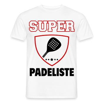 Super padeliste, fête des pères, noël - T-shirt homme - blanc - Devant - AI Model Male 178 dark (178cm)