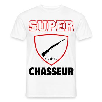 Super Hunter, Father's Day, Christmas - Men's T-Shirt - white - Front - AI Model Male 178 dark (178cm)