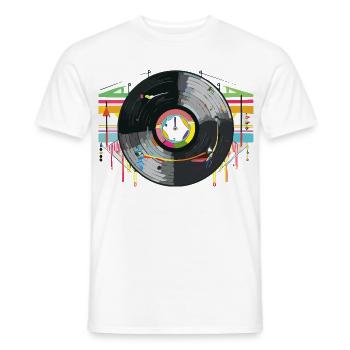 Vinyl_3 - T-shirt homme - blanc - Devant - AI Model Male 178 dark (178cm)