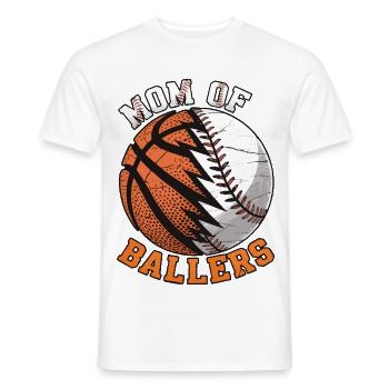 Mom of Ballers – Sportmama Design - Männer T-Shirt - Weiß - Vorne - AI Model Male 178 dark (178cm)