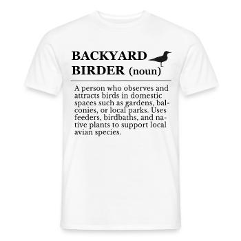 Bird watching in the garden - Men's T-Shirt - white - Front - AI Model Male 178 dark (178cm)
