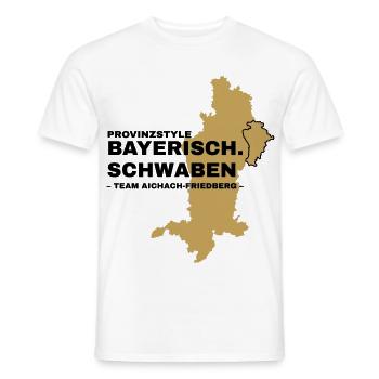 Schwaben | AICHACH-FRIEDBERG - Männer T-Shirt - Weiß - Vorne - AI Model Male 178 dark (178cm)