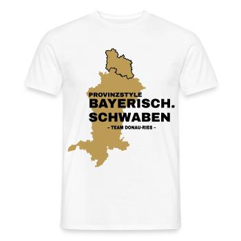 Schwaben | DONAU-RIES - Männer T-Shirt - Weiß - Vorne - AI Model Male 178 dark (178cm)