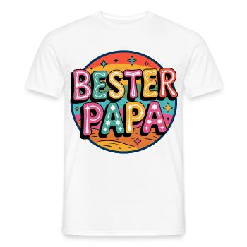 Meilleur papa rétro - T-shirt homme - blanc - Devant - AI Model Male 178 dark (178cm)