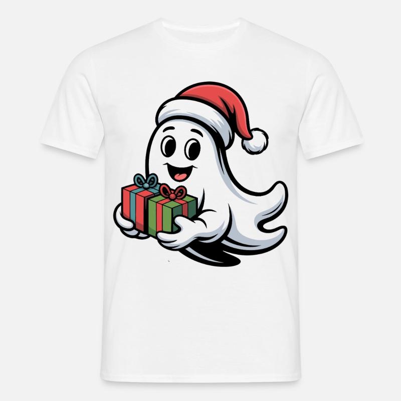 Weihnachtsgeist mit Geschenken - Männer T-Shirt - Weiß