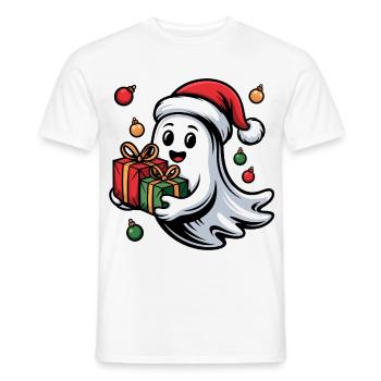 Weihnachtsgeist mit Geschenken - Männer T-Shirt - Weiß - Vorne - AI Model Male 178 dark (178cm)