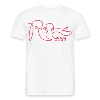 Pension une ligne - 2026 Enfin terminé - T-shirt homme - blanc - Devant - AI Model Male 178 dark (178cm)