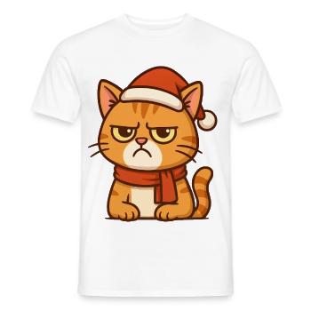 Grummiger Weihnachtskater - Männer T-Shirt - Weiß - Vorne - AI Model Male 178 dark (178cm)