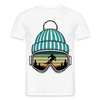 Retro Apres Ski Party Crew Snow Skiing Ski - Men's T-Shirt - white - Front - AI Model Male 178 dark (178cm)
