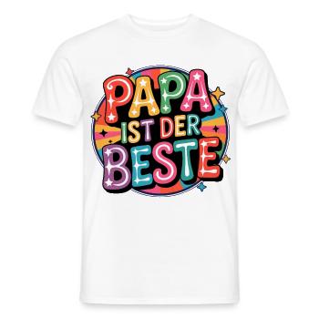 Papa est le meilleur – Jeu de couleurs Pop Art - T-shirt homme - blanc - Devant - AI Model Male 178 dark (178cm)
