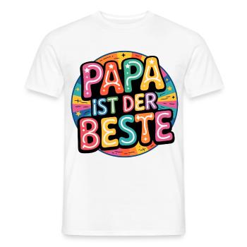 Papa ist der Beste - Männer T-Shirt - Weiß - Vorne - AI Model Male 178 dark (178cm)