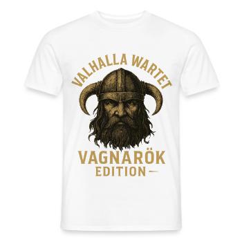 Valhalla attend les Vikings de l’édition Vagnarök - T-shirt homme - blanc - Devant - AI Model Male 178 dark (178cm)