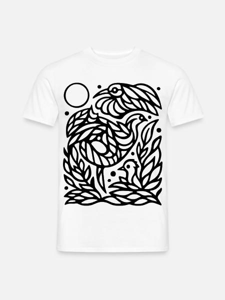 Minimalist Flying Birds Freedom Line Art Design - Men's T-Shirt - white