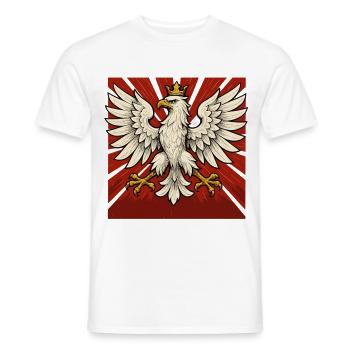 Polen Polska Adler Flagge Fahne episch Geschenk - Männer T-Shirt - Weiß - Vorne - AI Model Male 178 dark (178cm)