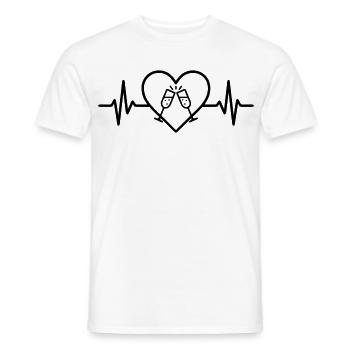 Sparkling Glasses Heart Toast Celebration - Men's T-Shirt - white - Front - AI Model Male 178 dark (178cm)