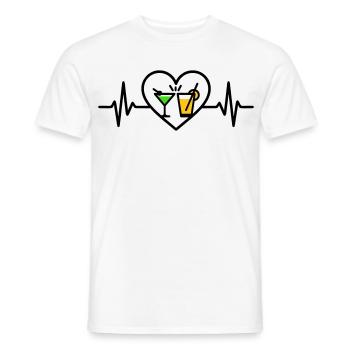 Cocktails Coeur Fête d’été Vacances - T-shirt homme - blanc - Devant - AI Model Male 178 dark (178cm)