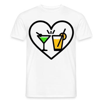 Cocktails Herz Sommer Party Strand Geschenk - Männer T-Shirt - Weiß - Vorne - AI Model Male 178 dark (178cm)