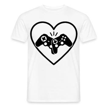 Gamecontroller Herz Gamer Liebe Geschenk - Männer T-Shirt - Weiß - Vorne - AI Model Male 178 dark (178cm)