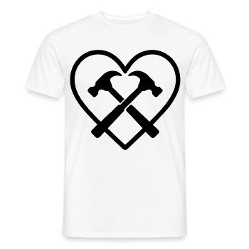 Crossed Hammers Heart Builder Handyman Tools - Men's T-Shirt - white - Front - AI Model Male 178 dark (178cm)