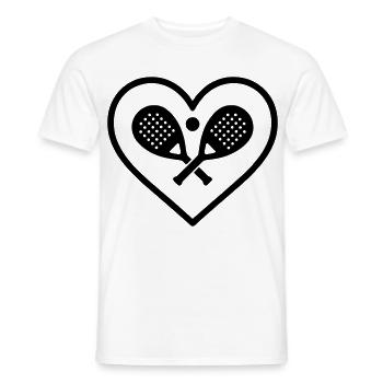 Padel Heart Crossed Rackets Sport Gift - Men's T-Shirt - white - Front - AI Model Male 178 dark (178cm)