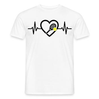 Tennis Heart Racket Ball Sports Passion - Men's T-Shirt - white - Front - AI Model Male 178 dark (178cm)