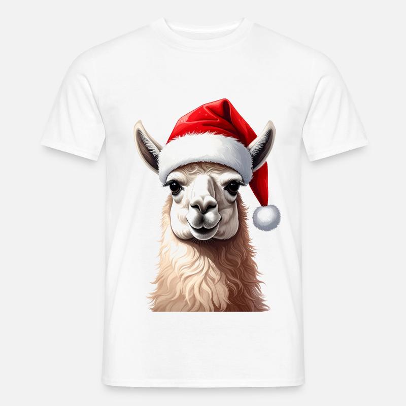 Lama oder Alpaka zu Weihnachten - Männer T-Shirt - Weiß