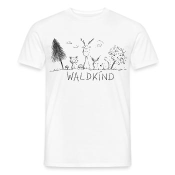 Waldkind Natur Sketch Kindergarten  - Männer T-Shirt - Weiß - Vorne - AI Model Male 178 dark (178cm)