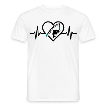 Angeln Herz Fisch Natur Leidenschaft - Männer T-Shirt - Weiß - Vorne - AI Model Male 178 dark (178cm)