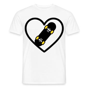 Skateboard Herz Sport Street Leidenschaft - Männer T-Shirt - Weiß - Vorne - AI Model Male 178 dark (178cm)