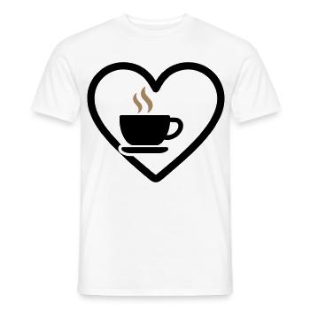 Café Coeur Tasse Boisson Chaude Matin - T-shirt homme - blanc - Devant - AI Model Male 178 dark (178cm)