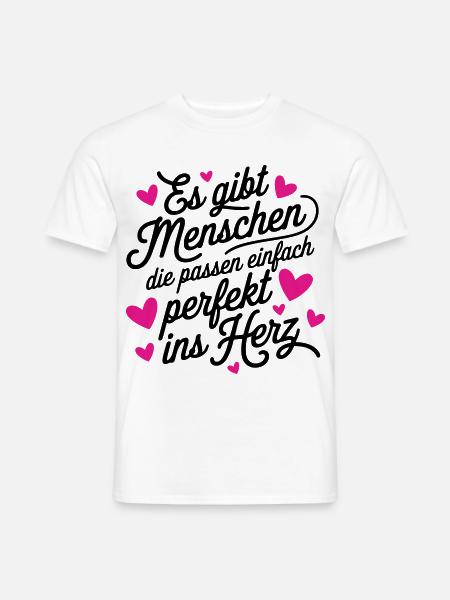 Menschen die einfach perfekt ins Herz passen - Männer T-Shirt - Weiß