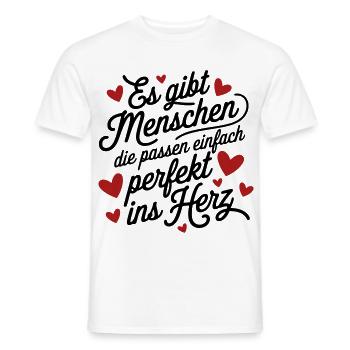 Il y a des gens qui s’intègrent parfaitement dans le cœur - T-shirt homme - blanc - Devant - AI Model Male 178 dark (178cm)